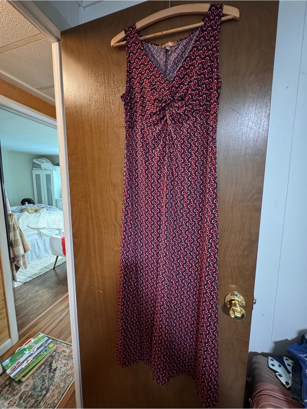 Ellen Tracy  Maxi Dress with Pattern and Front Knot